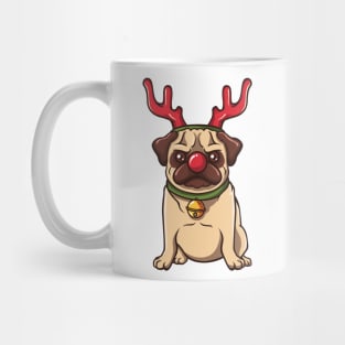 Reindeer Pug Christmas Animal Lover Dogs Mug